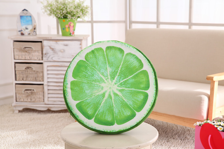 销 创意仿真水果坐垫可拆洗 西瓜猕猴桃橙子虎