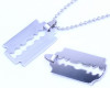 Blade, razor, pendant, necklace stainless steel, accessory, Korean style, wholesale