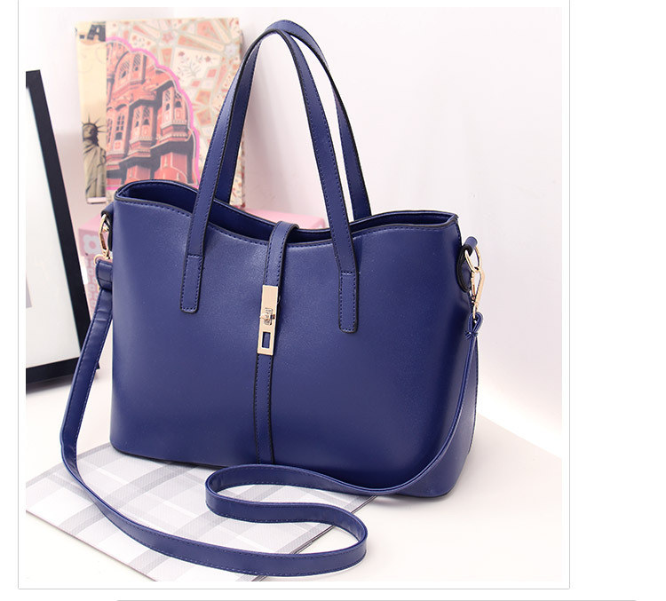 Women's Large All Seasons Pu Leather Solid Color Fashion Square Zipper Bag Sets display picture 4