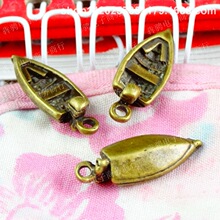 A1734 古青 1.4克 复古小船 手机饰品 DIY饰品 100个/包