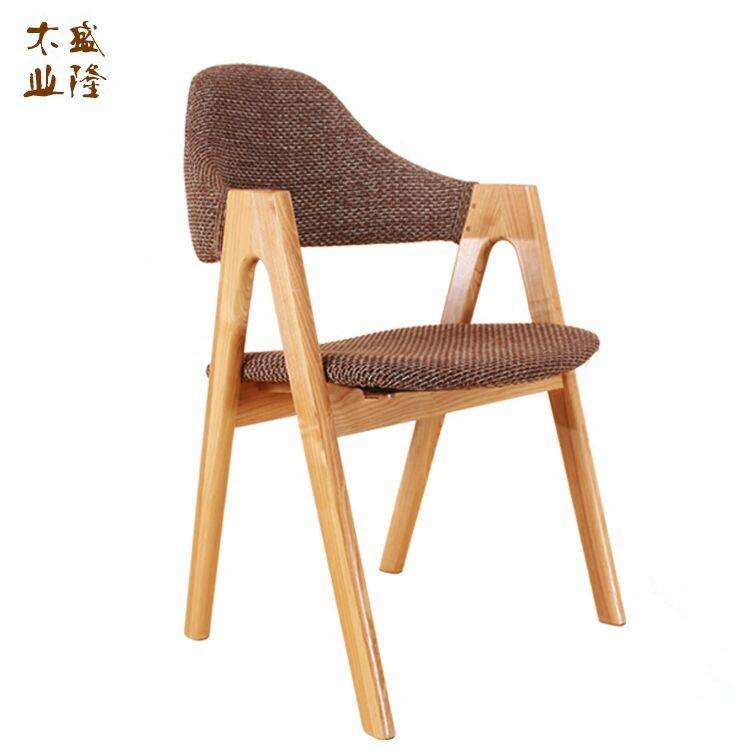 Nordic minimalist solid wood chair hotel water park willow fashion creative leisure chair seat solid wood chair small furniture
