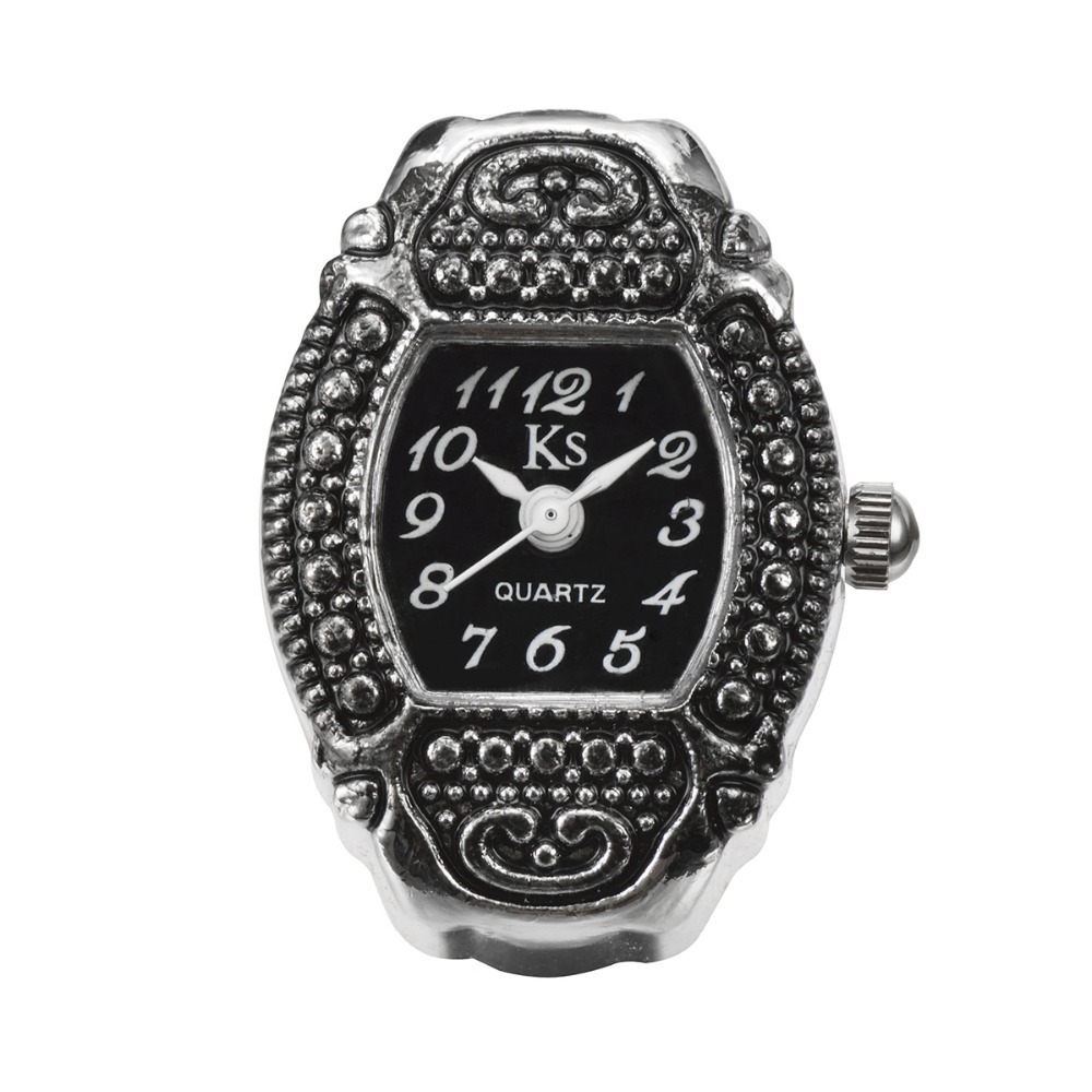 Alloy Strap Material Vintage Style Geometric Quartz Watch Rings