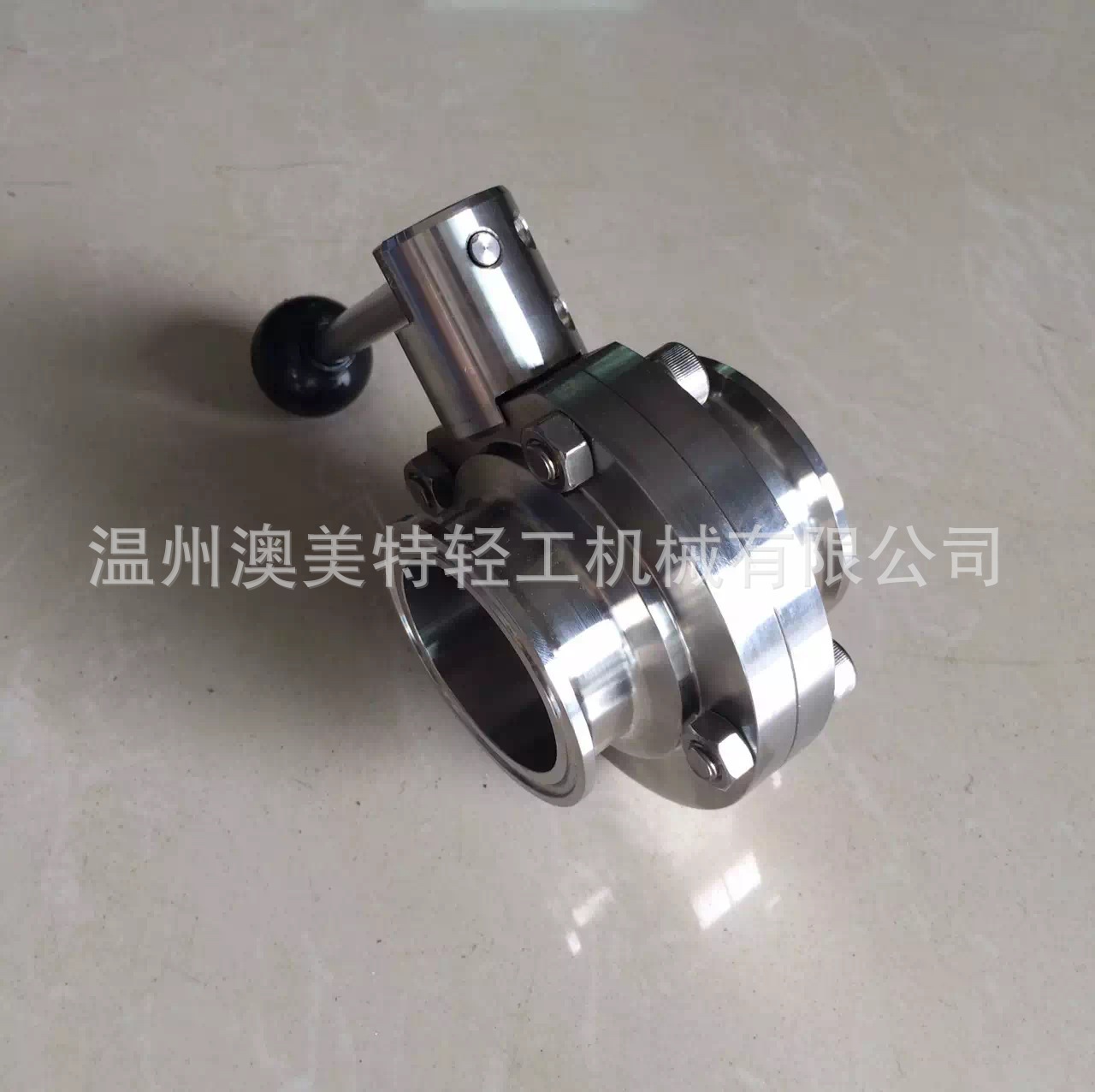 厂家供应不锈钢卫生级304德标 DIN手动快装蝶阀拉杆式 卡箍式蝶阀