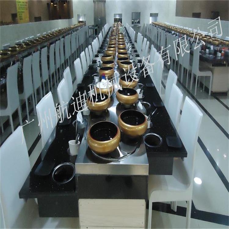厂家供应回转火锅输送设备餐饮自助传送小火锅旋转平台高效传送