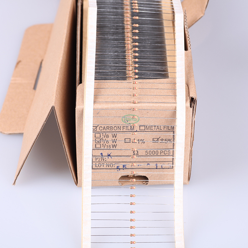 厂家直销氧化膜1/2w1w2w3w4w5w金属膜0碳膜R K M1/4W编带散装电阻