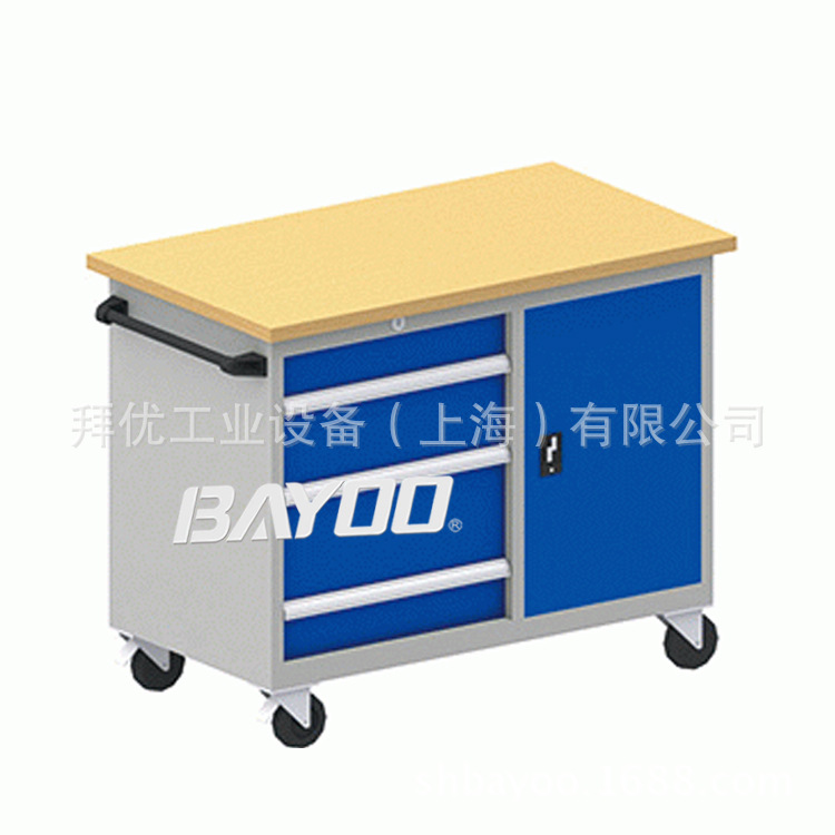 BAYOO/拜优 移动式车间工具车,榉木工具车
