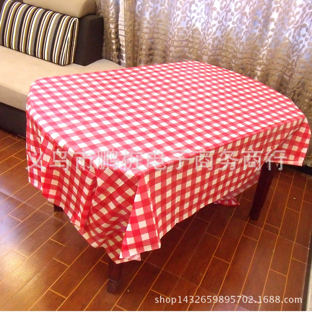 Disposable desktop cloth thick red, yellow, blue and green grid rectangular party party party wedding wedding celebration