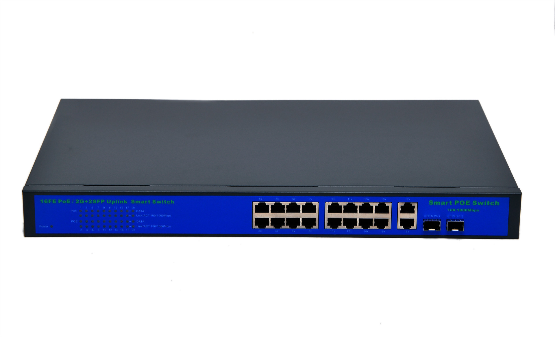 Switch POE de 16 puertos Switch de alimentación POE de 16 puertos para cámaras digitales HD y AP inalámbricos