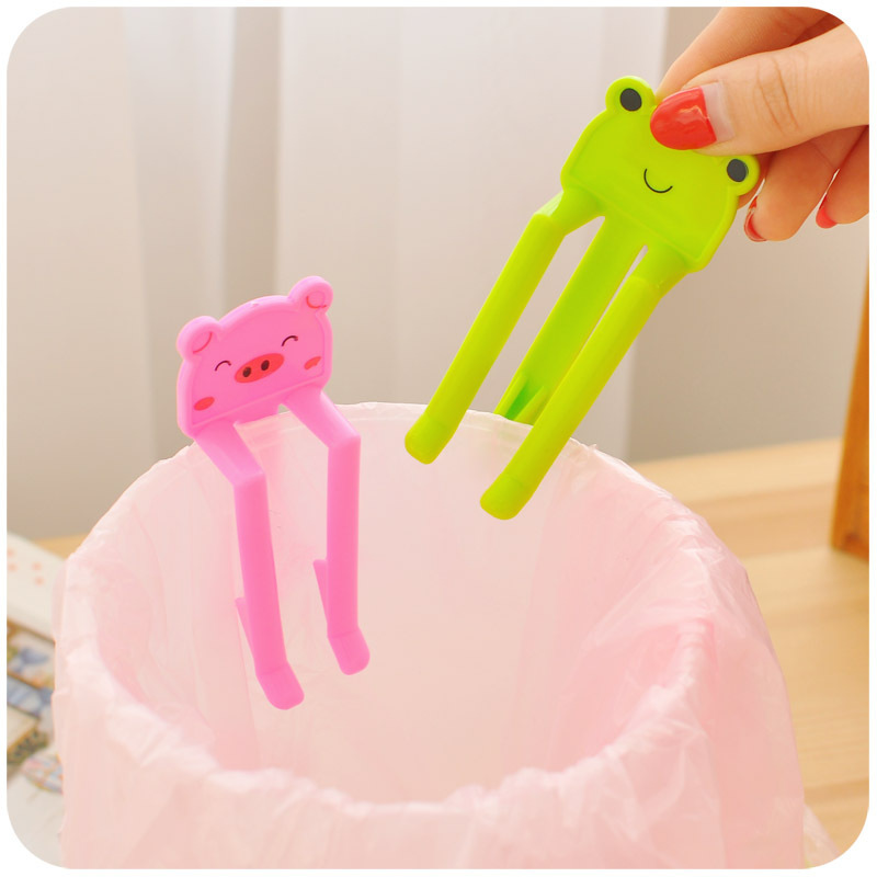 lovely Cartoon modelling PP disposable bag non-slip Edge clamp originality classification Trash Clamp Retainer