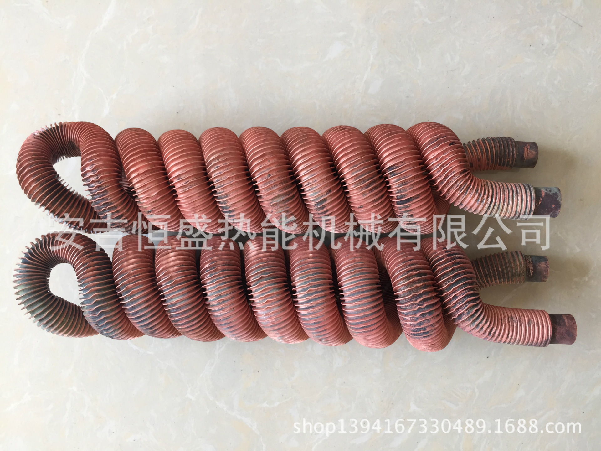 冷凝器用整体轧制铜高螺旋翅片冷却盘管