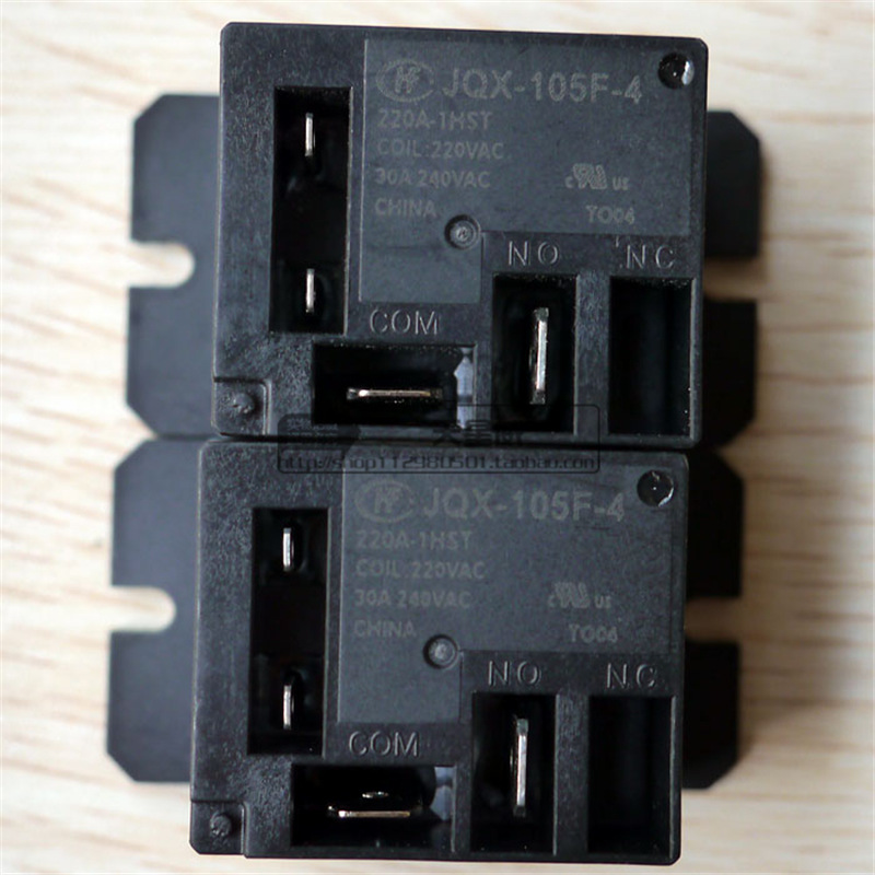 宏发空调继电器JQX-105F-4-220V-1HS 交流220VAC 30A HF105F 4脚