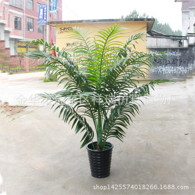 XRS-074单杆散尾葵叶橡塑布220厘米21叶