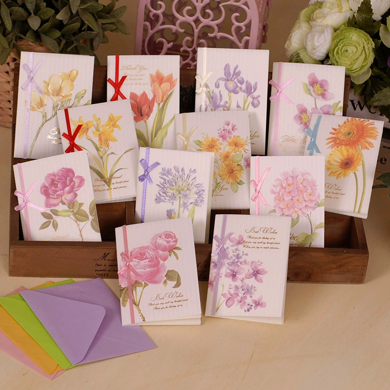 Yihe Nuo greeting card exquisite and elegant mini bow flower thank you card MINI-1402 hanging card