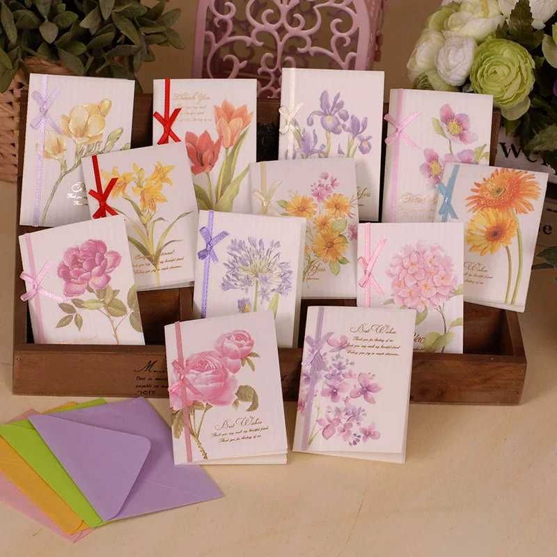 Yihe Nuo greeting card exquisite and elegant mini bow flower thank you card MINI-1402 hanging card
