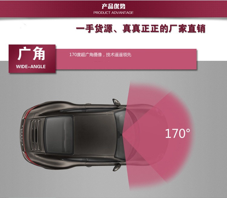 FHD1080P high-definition dash cam, wide-angle night vision, loop recording, mini car camera