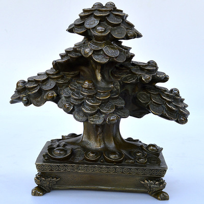 Metal Crafts Home Furnishing Office Gifts Pure copper Lucky Tree Decoration wholesale