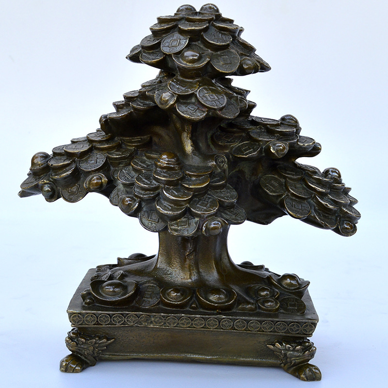 Metal Crafts Home Furnishing Office Gifts Pure copper Lucky Tree Decoration wholesale