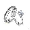 Silver accessory, zirconium for beloved, wedding ring, suitable for import, European style, Korean style