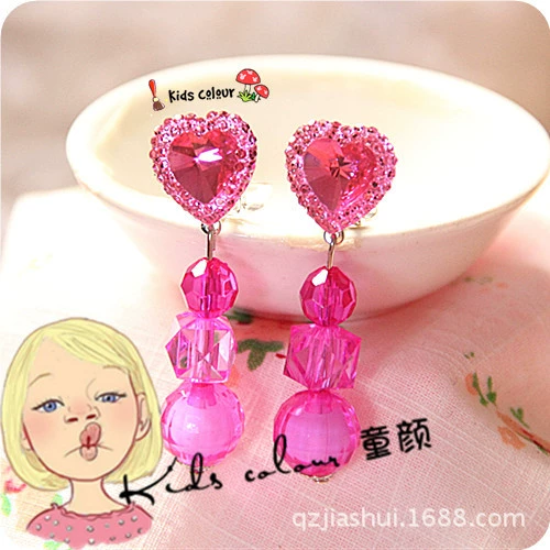 Pendant heart-shaped, ear clips