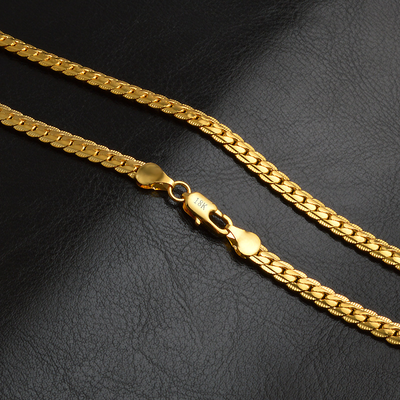 Hot Sale 5MM 18K Gold Side Chain Necklace Jewelry High Quality