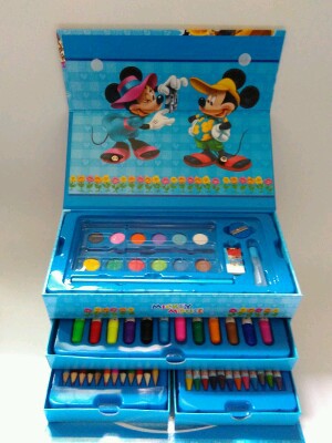 文具绘画套装 学生画笔 54色水彩笔工具箱 儿童绘画礼盒套装奖品