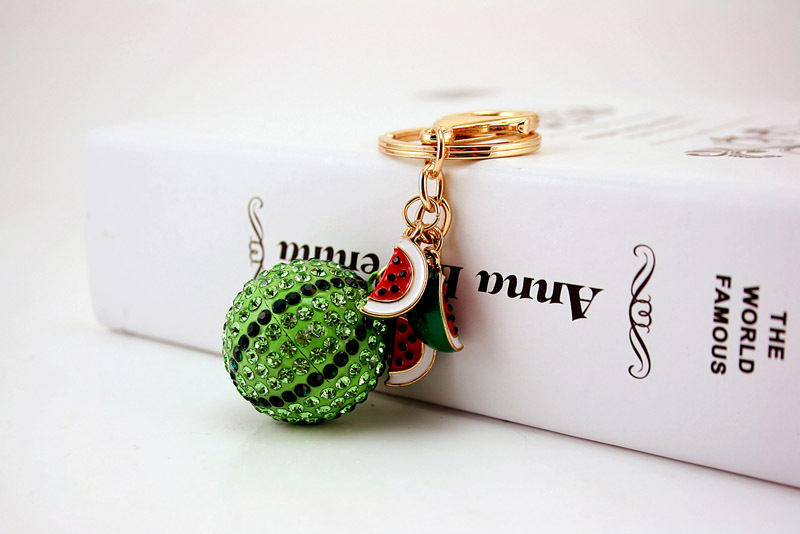 54g Weight Alloy, Metal Material Fruit Pattern Unisex Gender Korean Watermelon Keychain 2
