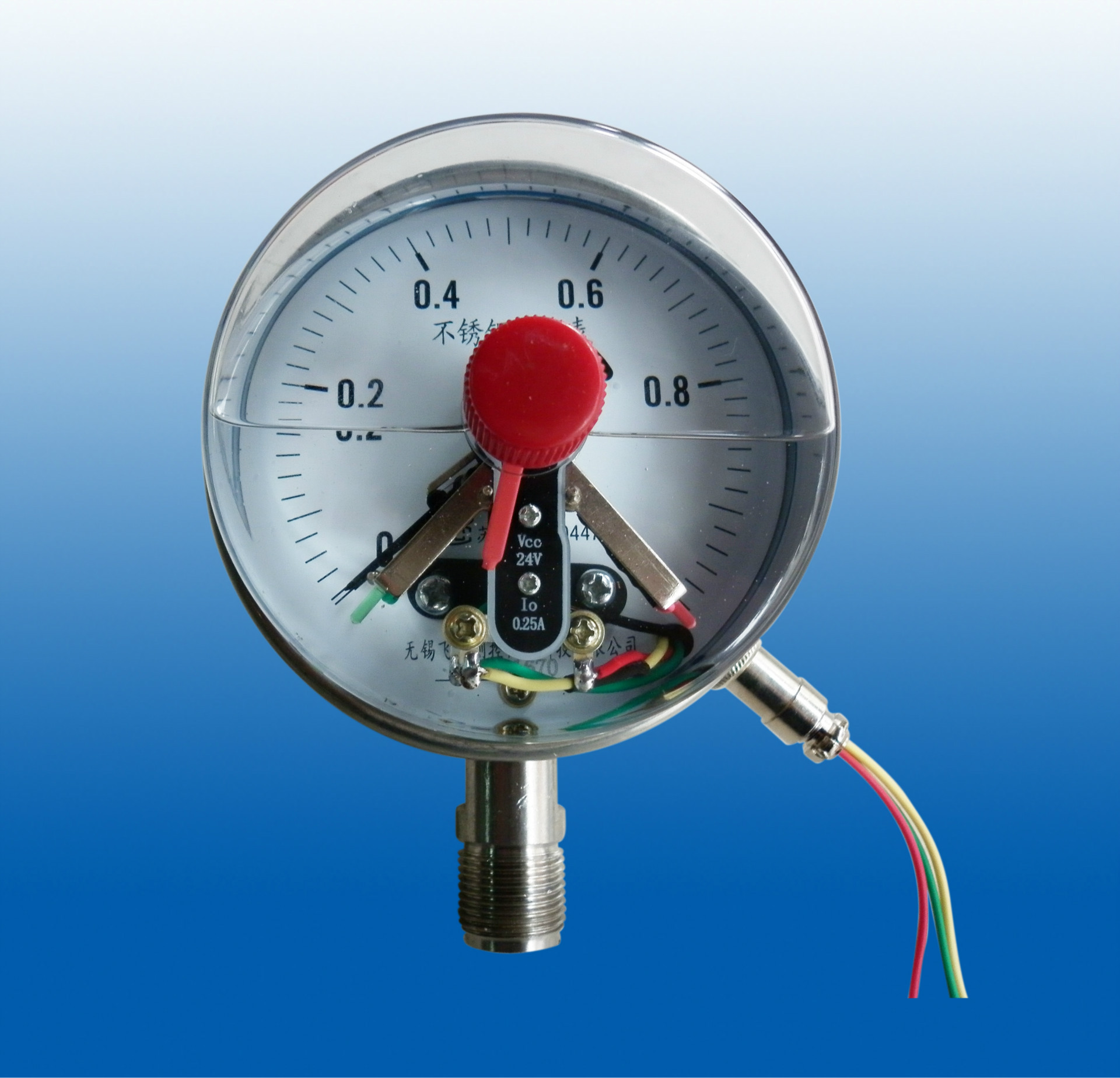 无锡飞天FTYLB厂家直销YNXM100BF24V不锈钢耐震磁敏电接点压力表