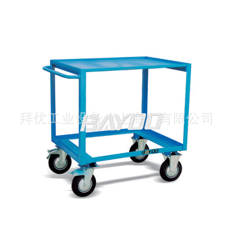 CX30C钢制木板推车 手动牵引 带刹车 双层推车拉货手推车