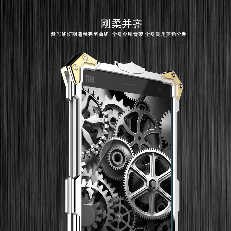 SIMON THOR Aviation Aluminum Alloy Shockproof Armor Metal Case Cover for Xiaomi Mi Note