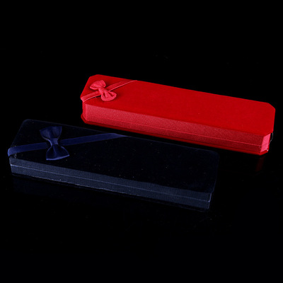 蝴蝶结绒布首饰盒 饰品盒 项链盒 长方形擦银布装银袋 礼品套装|ms