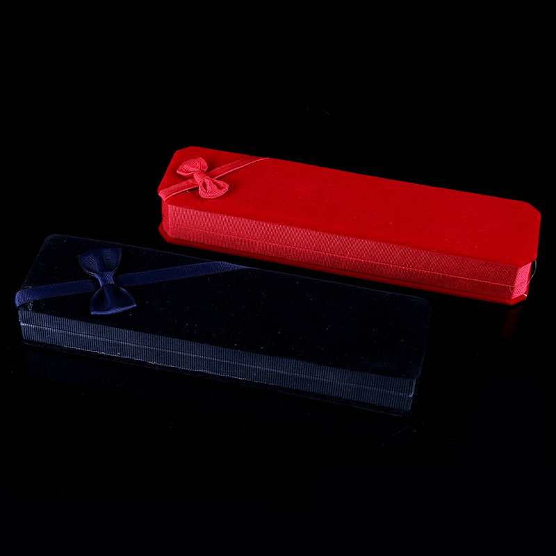 蝴蝶结绒布首饰盒 饰品盒 项链盒 长方形擦银布装银袋 礼品套装|ms