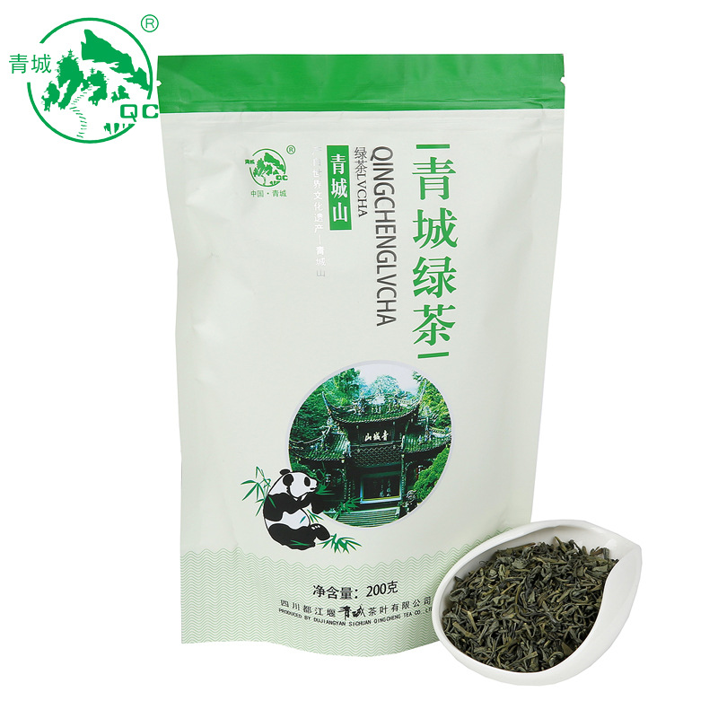 四川茶叶原产地厂家批发直销 新茶青城 绿茶200g 袋装一件代发