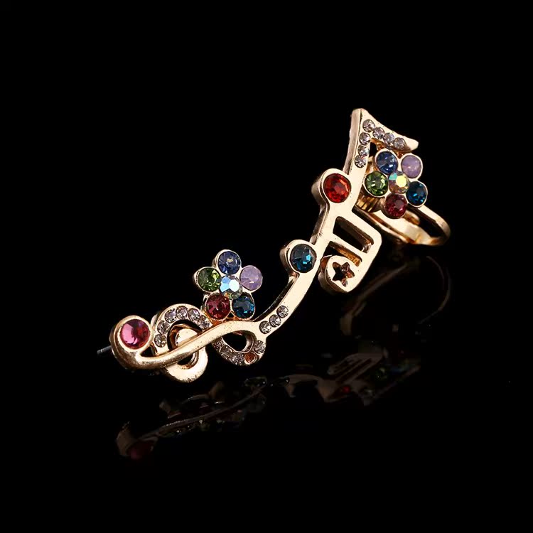 Fashion Colorful Diamond Musical Notes Hypoallergenic Earrings display picture 3