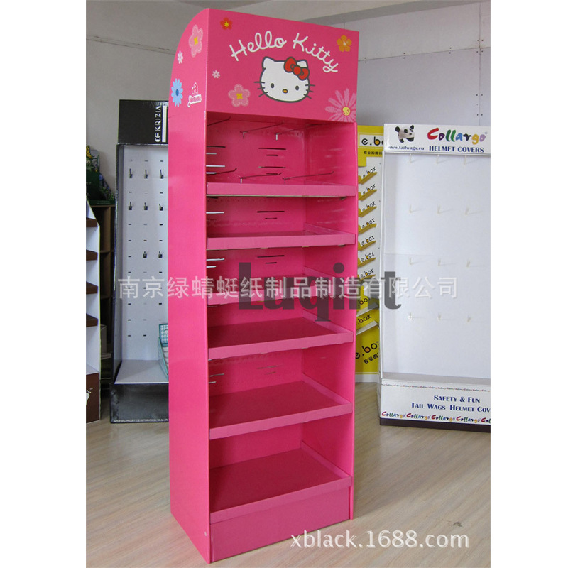 厂家直销纸货架 落地瓦楞玩具超市纸陈列架 挂钩纸展示架