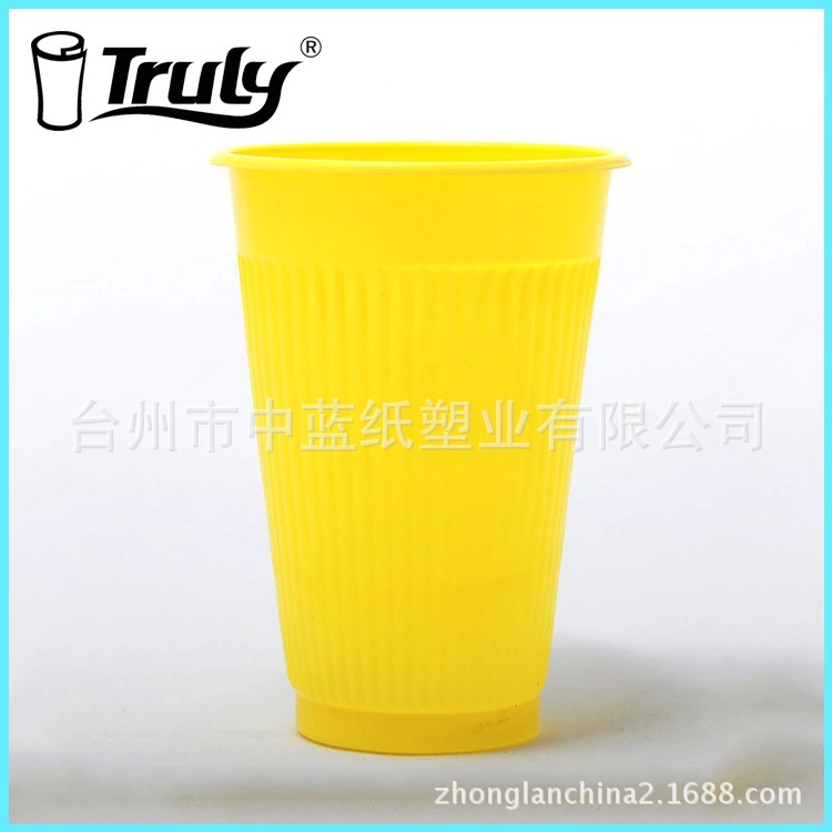 一次性塑料杯加工 彩印一次性塑料杯  330ml加厚一次性塑