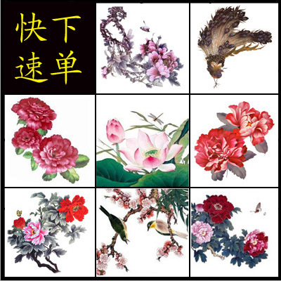 wholesale Original Tattoo sticker waterproof simulation Big picture peony Flower Tattoo Chinese painting Studio Photo Customizable