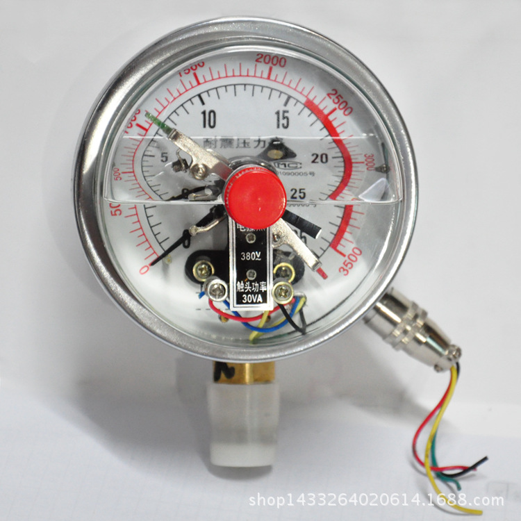 西安上海仪表径向耐震电接点压力表 YNXC-100-25MPA控制压力大小