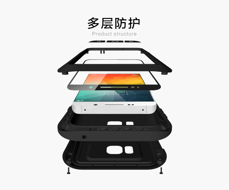 LOVE MEI Powerful Small Waist Water Resistant Shockproof Aluminum Metal Heavy Duty Case Cover for Samsung Galaxy Note 5