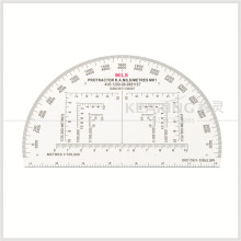 军事尺内置6英寸军事量角器KMP-1军事尺2毫米厚军事测绘用尺