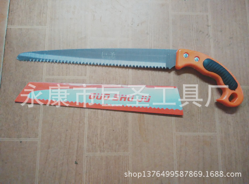 厂家直供：270mm塑柄中齿直锯 黄黑果树锯 双色塑柄果树锯