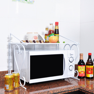 Paint decorative pattern Storage Microwave oven rack double-deck Shelf multi-function kitchen Oven rack Kitchenware Storage Pot rack