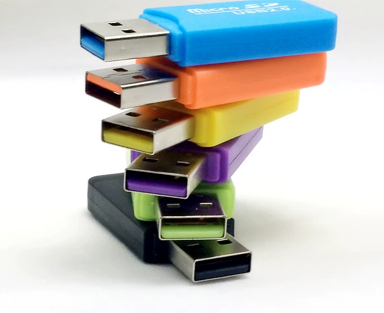 [Цвет случайной доставки] Высокоскоростной USB2.0 маленький считыватель напрямую читает TF-карту маленькую карту и смартфон памяти карты