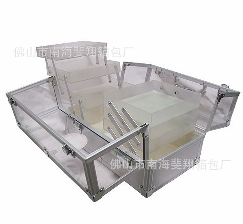 供应新款亚克力材质铝箱 双开折叠医药箱 透明亚克力医药箱