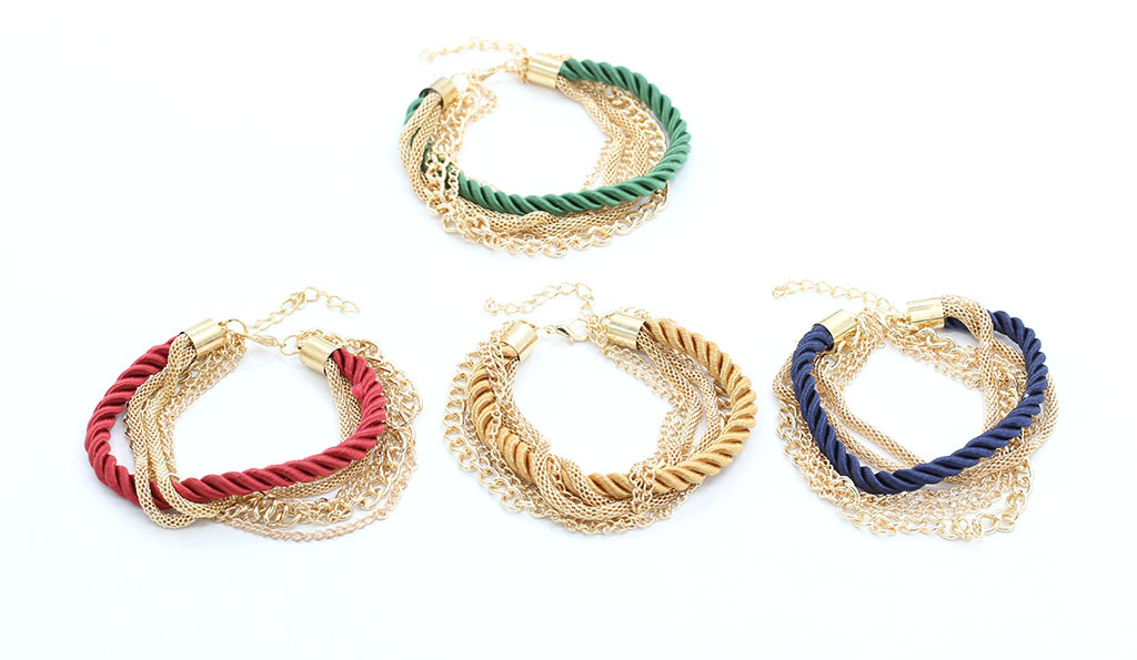 Wholesale Fashion Hand-woven Bracelet Jewelry Multi-layer Leather Rope Twist Bracelet display picture 3