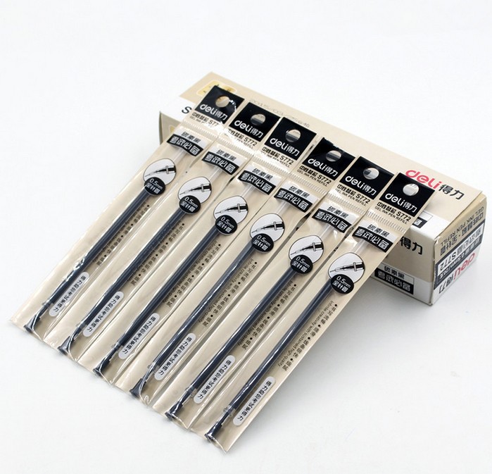 得力S772水笔芯 0.5mm考试笔芯 中性笔替芯批发