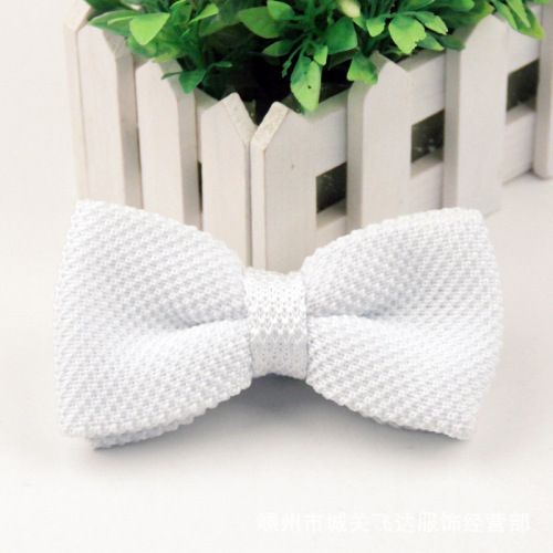 Adult men's student casual British knitted solid color double layer woolen bow tie Shengzhou manufacturer wholesale