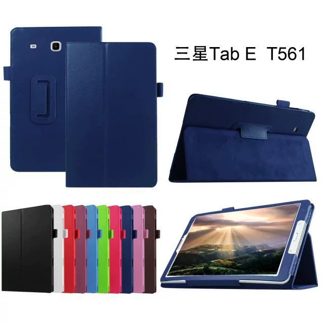 Подходит для планшета Samsung TAB E T560, защитный чехол с рисунком личи, кожаный чехол-подставка, защитный чехол для планшета 9,6 дюйма