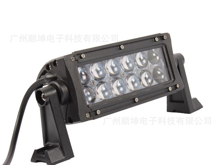 36W 4D凸透鏡雙排長條越野燈 LED改裝車頂射燈 晶元檢修探照燈