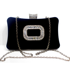 RV方扣鑽飾晚宴包絲絨晚禮服宴會包聚會鑲鑽晚裝包外貿女士手拿包