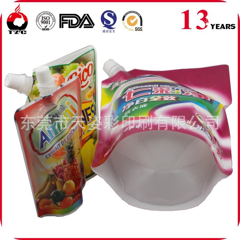 东莞洗衣液袋子厂家 定做500ml洗衣液复合直立袋 自立吸嘴袋供应